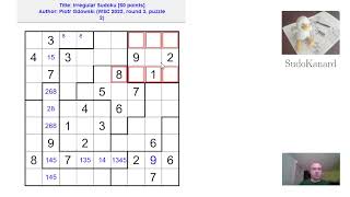 Eng Irregular Sudoku par Piotr Gdowski WSC 2022 round 3 puzzle 2 [upl. by Deckert122]