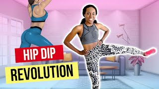 OFFICIAL WIDER HIPS Workout  HIP DIPS FIX  No Equipment At Home Routine [upl. by Yacano]