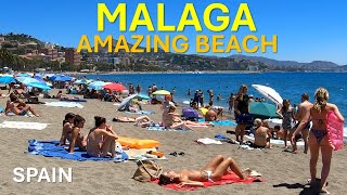 Malaga Beach July 2024 Spain Costa del Sol [upl. by Adaliah]