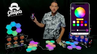 🆕 lamparas hexagonales RGB controladas con app móvil luces RGB ¡Debe mirar  VERSIÓN AURORA [upl. by Sapers]