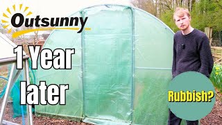 Budget Outsunny Polytunnel Review 1 YEAR LATER  How Has It Held Up [upl. by Lemraj]