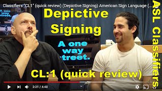 Classifiers quotCL1quot quick review Depictive Signing American Sign Language ASL L04 CL1  CL1 [upl. by Noseaj]