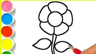 Flower Drawing kaise Banate hai  How to Draw Flower easy Step by Step Flower Drawing [upl. by Drobman]