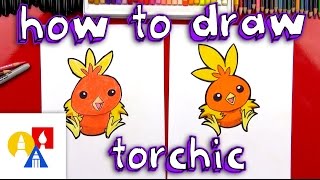 How To Draw Torchic Pokemon  Toy Giveaway [upl. by Ynafetse]