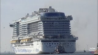 AIDAnova im Zeitraffer Schiff dreht in Emden Ems Überführung AIDAnova Cruise Ships Kreuzfahrtschiff [upl. by Damita635]