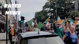 Dundalk Rally Marches Through Streets Protesting Immigration [upl. by Naujd689]