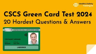 CSCS Green Card  20 Hardest Questions amp Answers [upl. by Augustine3]