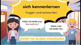 Sich kennenlernen Deutsch A1 A2 lernen Wfragen Vorstellen Conversation Telc amp Goethe Prüfung [upl. by Ecitnerp]