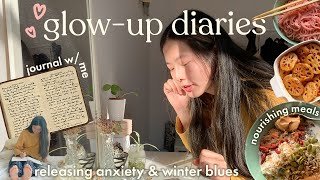 GLOWUP DIARIES ✨releasing anxiety selfcare journaling amp cooking nourishing vegan meals🌱mtl vlog [upl. by Annaihs450]