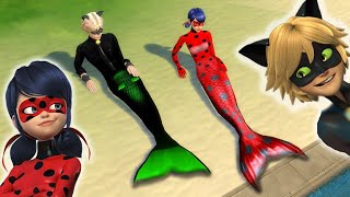 THE SIMS 4 Miraculous Ladybug and Cat Noir are MERMAIDS  by Merman Simmer [upl. by Talbert]