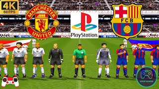 Winning Eleven 2002 Gameplay  Man United vs Barcelona  Duckstation PS1 on PC Full Game 4K60 [upl. by Eihs]