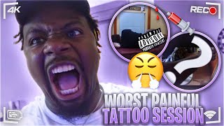 WORST TATTO PAIN EVER 😳  3 TATTOOS IN ONE DAY [upl. by Nylcoj]