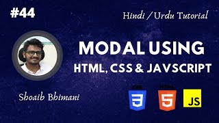 44  Create Modal using HTMLCSS and Javascript  Learn Javascript for Beginners [upl. by Htiekel]