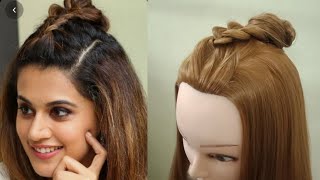 Taapsee Pannu inspired hairstyle  college girl hairstyle 😊 [upl. by Terrence]