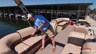 SUN TRACKER Boats PARTY BARGE 22 XP3 Complete Review by BoatTestcom [upl. by Anawal105]