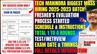 Tech Mahindra Mass Hiring Started 20252023 Batch  Test Pattern  Exam Schedule Rounds Process Prep [upl. by Ahsienroc]