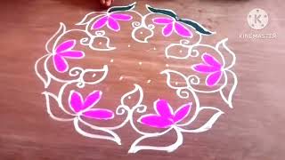 simple rangoli designseasy muggulupanduga muggulu [upl. by Etta]