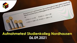 Mathe Aufnahmetest Studienkolleg Nordhausen  September 2021 [upl. by Ahtekahs]