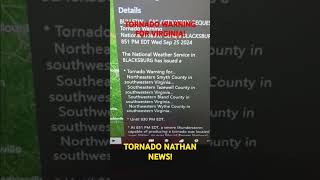 92524 TORNADO WARNING for Virginia counties in Smyth Tazewell Bland Wythe [upl. by Reinal229]