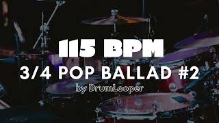 115 BPM 3⁄4 Pop Ballad Drum Loop 2  Practice Tool  Free Download [upl. by Neneek227]