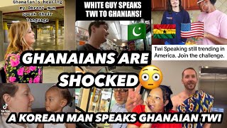 GHANAIANS 🇬🇭 ARE SHOCKED TO SEE FOREIGNERS SPEAK TWI A GHANA LANGUAGE  TWI IS NOW RECOGNIZED 🌎 🇬🇭🇳🇬 [upl. by Arracot]