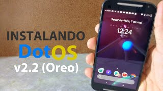 COMO INSTALAR A ROM DotOS v22 ANDROID 81 NO MOTO G2  FILMANDOINTERFACE DO ANDROID P [upl. by Crofoot704]