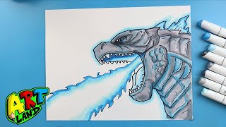 How to Draw GODZILLA ATOMIC BLAST [upl. by Wakefield355]