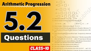 EX 52 Questions  NCERT  Class 10th  Arithmetic Progression Class 10th  Chapter 5 Part 2 [upl. by Cahra184]