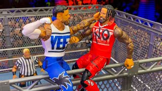 Jey Uso vs Jimmy Uso  Steel Cage Action Figure Match [upl. by Eerahc]