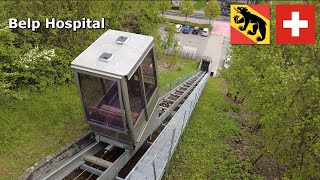 Belp Hospital the inclined elevator Apr 2024 4K switzerland funicular Belp [upl. by Magda]