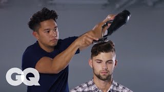 How to Use a BlowDryer  Best Hair Tips for Men  GQ [upl. by Delorenzo]