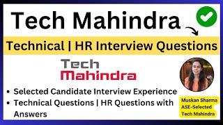 Tech Mahindra TechnicalHR Interview Questions  By Selected Candidate  Tech Mahindra Interview [upl. by Dorina]