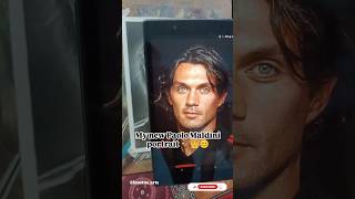 Paolo Maldini portrait😊👑 trendingshorts viralvideo youtubeshorts football maldini acmilan art [upl. by Pry]