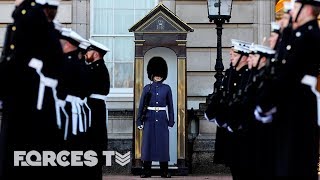 Why The Royal Navy Went On Guard At Buckingham Palace  Forces TV [upl. by Lynden]