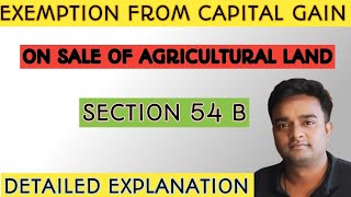 Exemption of Capital Gain under Section 54B I How to save tax on sale of Agricultural Land [upl. by Aisatna79]