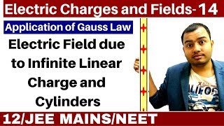 Electric Charges and Fields 14  Electric Field due to Infinite linear Charge and Cylinders JEENEET [upl. by Romaine491]