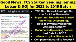 TCS Joining Letter TCS Date of Joining TCS Virtual Onboarding Process TCS BGC Documents Uploading [upl. by Hoye]