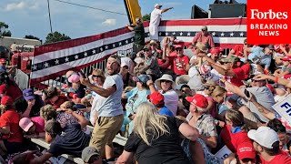 GRAPHIC WARNING New Footage From Inside Trump Rally Shows Audience Response To Shooting [upl. by Trixy440]