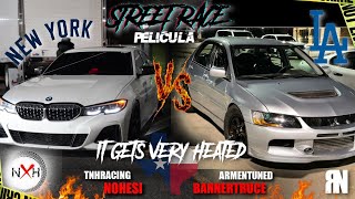 STREET RACE NOHESI BUILT M340 VS BUILT EVO 8 1320VIDEO OUTSIDE NYC VS CALI WEST VS EAST COAST🔥 [upl. by Nahsin]