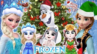 MY TALKING ANGELA 2  FROZEN  ELSA vs ANNA vs OLAF ❄🎄 CHRISTMAS SPECIAL COSPLAY NEW UBDATE💚 [upl. by Attlee101]