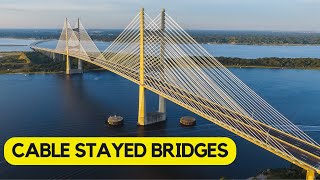 Cable Stayed Bridges How they work Cable Stayed vs Suspension Bridges [upl. by Alakcim]