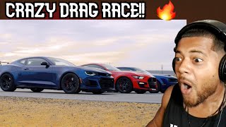 Hellcat Redeye VS GT500 VS ZL1 1LE Drag Race  REACTION [upl. by Nnaeinahpets37]