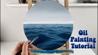 OCEAN OIL PAINTING TUTORIAL Beginner  Intermediate  how to paint realistic water [upl. by Yelha427]