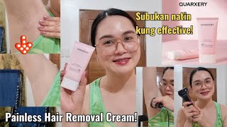 QUARXERY PAINLESS HAIR REMOVAL CREAM REVIEW  REMOVING ARMPIT HAIR USING CREAM AND ELECTRIC SHAVER [upl. by Akimas]