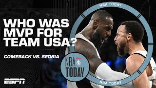 Who was Team USAs COMEBACK MVP vs Serbia 😤  NBA Today [upl. by Lasko]