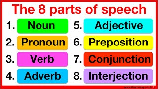 PARTS OF SPEECH FULL 📚  English Grammar  Learn with examples [upl. by Hickie351]