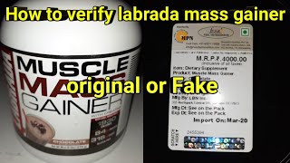 How to verify labrada muscle mass gainer real or fake [upl. by Nwahsan]