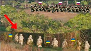 PANIC Ukrainian snipers hide in the bushes welcoming the arrival of Russian troops [upl. by Lenahc]