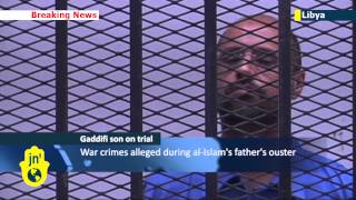 Son of Gaddafi on trial Saif alIslam appears in Libyan court charged with war crimes [upl. by Aniara]