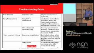 Keithley 4200SCS Lecture 11 4210 CVU Instrument Module  Troubleshooting [upl. by Hadihsar149]